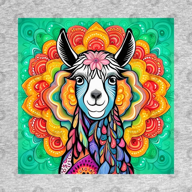 Vincent the Colorful, Psychedelic Llama by Davey's Designs